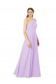 Cheap Sleeveless One Shoulder Chiffon Lilac Long Formal Dress Canada