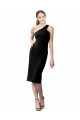 Cheap Sleeveless One Shoulder Stretch Crepe Black Cocktail Length Formal Dress Canada