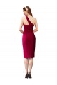 Cheap Sleeveless One Shoulder Stretch Crepe Black Cocktail Length Formal Dress Canada