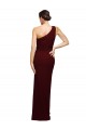 Cheap Sleeveless One Shoulder Stretch Crepe Burgundy Gold Long Black Tie Formal Dress Canada
