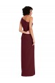 Cheap Sleeveless One Shoulder Stretch Crepe Burgundy Gold Long Formal Dress Canada