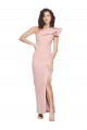 Cheap Sleeveless One Shoulder Stretch Crepe Mauve Long Formal Dress Canada