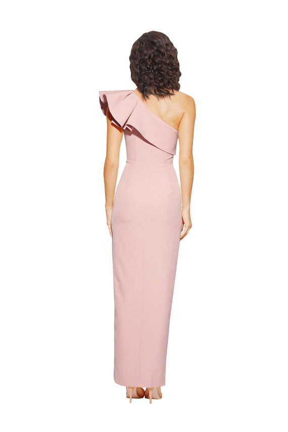 Cheap Sleeveless One Shoulder Stretch Crepe Mauve Long Formal Dress Canada