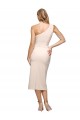 Cheap Sleeveless One Shoulder Stretch Crepe Nude Midi Length Formal Dress Canada