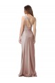 Cheap Sleeveless One Shoulder Stretch Satin Dusty Pink Long Formal Dress Canada