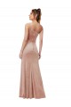 Cheap Sleeveless One Shoulder Stretch Velvet Pink Long Black Tie Formal Dress Canada