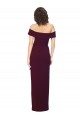 Cheap Sleeveless Square Neck Stretch Crepe Burgundy Gold Long Formal Dress Canada