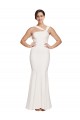 Cheap Sleeveless Square Neck Stretch Crepe Ivory Long Formal Dress Canada