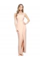 Cheap Sleeveless Square Neck Stretch Crepe Nude Long Formal Dress Canada