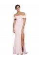 Cheap Sleeveless Square Neck Stretch Crepe Pink Sweep Train Formal Dress Canada