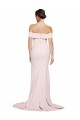 Cheap Sleeveless Square Neck Stretch Crepe Pink Sweep Train Formal Dress Canada