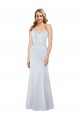 Cheap Sleeveless Strapless Satin Light Sky Blue Long Formal Dress Canada