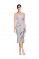 Cheap Sleeveless Strapless Stretch Crepe Arctic Lilac Cocktail Length High Low Formal Dress Canada