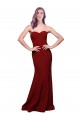 Cheap Sleeveless Strapless Stretch Crepe Burgundy Long Formal Dress Canada