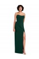 Cheap Sleeveless Strapless Stretch Crepe Midnight Green Long Formal Dress Canada