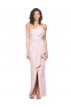 Cheap Sleeveless Strapless Stretch Crepe Pink Long Formal Dresses Canada