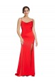 Cheap Sleeveless Strapless Stretch Satin Red Long Formal Dress Canada