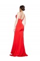 Cheap Sleeveless Strapless Stretch Satin Red Long Formal Dress Canada