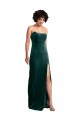 Cheap Sleeveless Strapless Stretch Velvet Dark Green Long Black Tie Formal Dress Canada