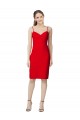 Cheap Sleeveless Sweetheart Stretch Crepe Red Cocktail Length Formal Dress Canada