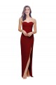 Cheap Sleeveless Sweetheart Stretch Crepe Burgundy Long Formal Dress Canada