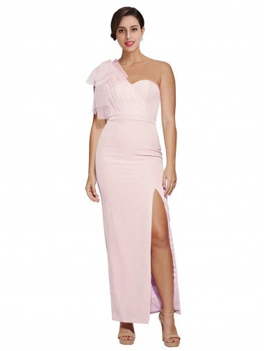 Cheap Sleeveless Sweetheart Stretch Crepe Pink Long Formal Dress Canada