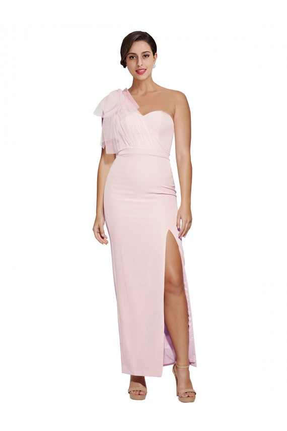 Cheap Sleeveless Sweetheart Stretch Crepe Pink Long Formal Dress Canada