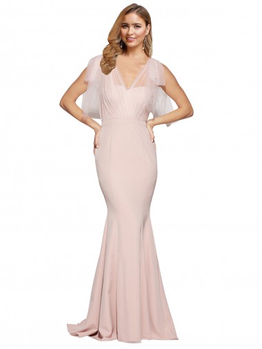 Cheap Sleeveless Sweetheart Stretch Crepe & Tulle Mauve Long Formal Dress Canada