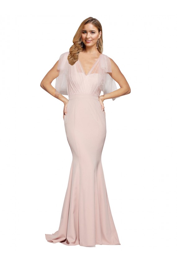 Cheap Sleeveless Sweetheart Stretch Crepe & Tulle Mauve Long Formal Dress Canada