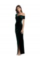 Cheap Sleeveless Sweetheart Stretch Velvet Dark Green Long High Low Formal Dress Canada