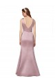 Cheap Sleeveless V-Neck Satin Burgundy Long Formal Dresses Canada