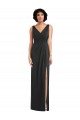 Cheap Sleeveless V-Neck Spandex Black Sheath Long Formal Dress Canada