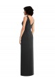 Cheap Sleeveless V-Neck Spandex Black Sheath Long Formal Dress Canada