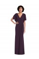 Cheap Split Sleeves V-Neck Spandex Grape Long Formal Dress Canada