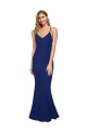Cheap Sleeveless V-Neck Stretch Crepe Royal Blue Long Formal Dress Canada