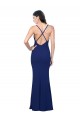 Cheap Sleeveless V-Neck Stretch Crepe Royal Blue Long Formal Dress Canada