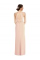 Cheap Sleeveless Halter Neck Stretch Crepe Nude Long Formal Dress Canada