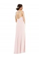 Cheap Sleeveless Halter Neck Stretch Crepe Pink Long Formal Dress Canada