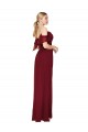 Cheap Cold Shoulder High Neck Chiffon Burgundy Long Formal Dress Canada