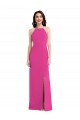 Cheap Sleeveless High Neck Stretch Crepe Fuchsia Long Formal Dress Canada