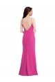 Cheap Sleeveless High Neck Stretch Crepe Fuchsia Long Formal Dress Canada