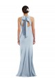 Cheap Sleeveless Jewel Neck Stretch Crepe Light Sky Blue Long Formal Dress Canada