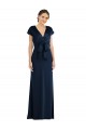 Cheap Cap Sleeves Off the Shoulder Stretch Crepe Dark Navy Long Formal Dress Canada
