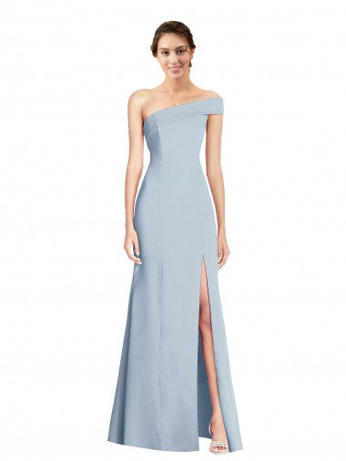 Cheap Sleeveless Off the Shoulder Stretch Crepe Light Sky Blue Long Formal Dresses Canada