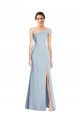 Cheap Sleeveless Off the Shoulder Stretch Crepe Light Sky Blue Long Formal Dresses Canada