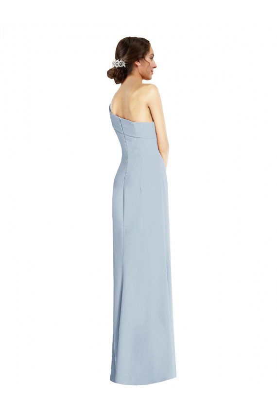 Cheap Sleeveless Off the Shoulder Stretch Crepe Light Sky Blue Long Formal Dresses Canada