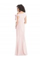 Cheap Cap Sleeves Off the Shoulder Stretch Crepe Pink Long Formal Dress Canada