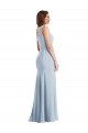 Cheap Sleeveless One Shoulder Stretch Crepe Light Sky Blue Long Formal Dress Canada