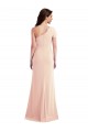 Cheap Cap Sleeves One Shoulder Stretch Crepe Nude Long Formal Dress Canada