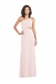 Cheap Sleeveless One Shoulder Stretch Crepe Pink Long Formal Dress Canada